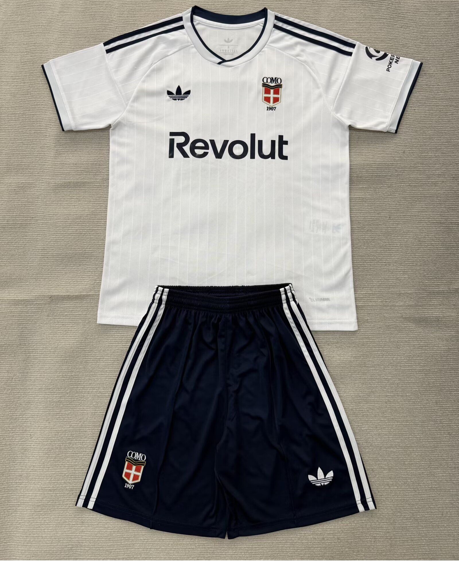 Kids-Como 26/27 Away White Soccer Jersey